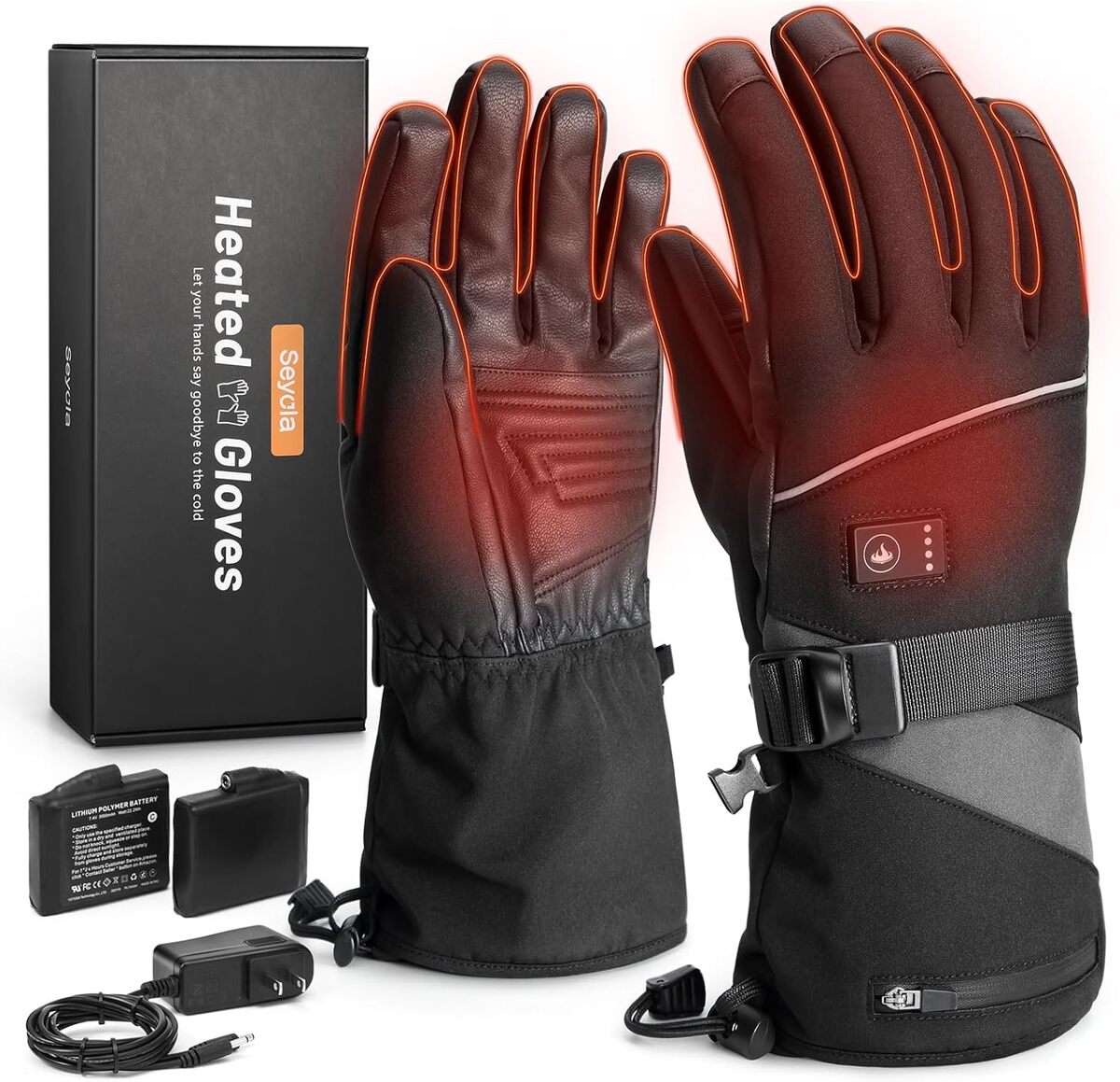 Gants Chauffants OBEST 4000 MAh – Imperméables, Contrôle 3 Températures (35°C/40°C/45°C) – Autonomie 5-8h – Pour Moto, Ski, Outdoor