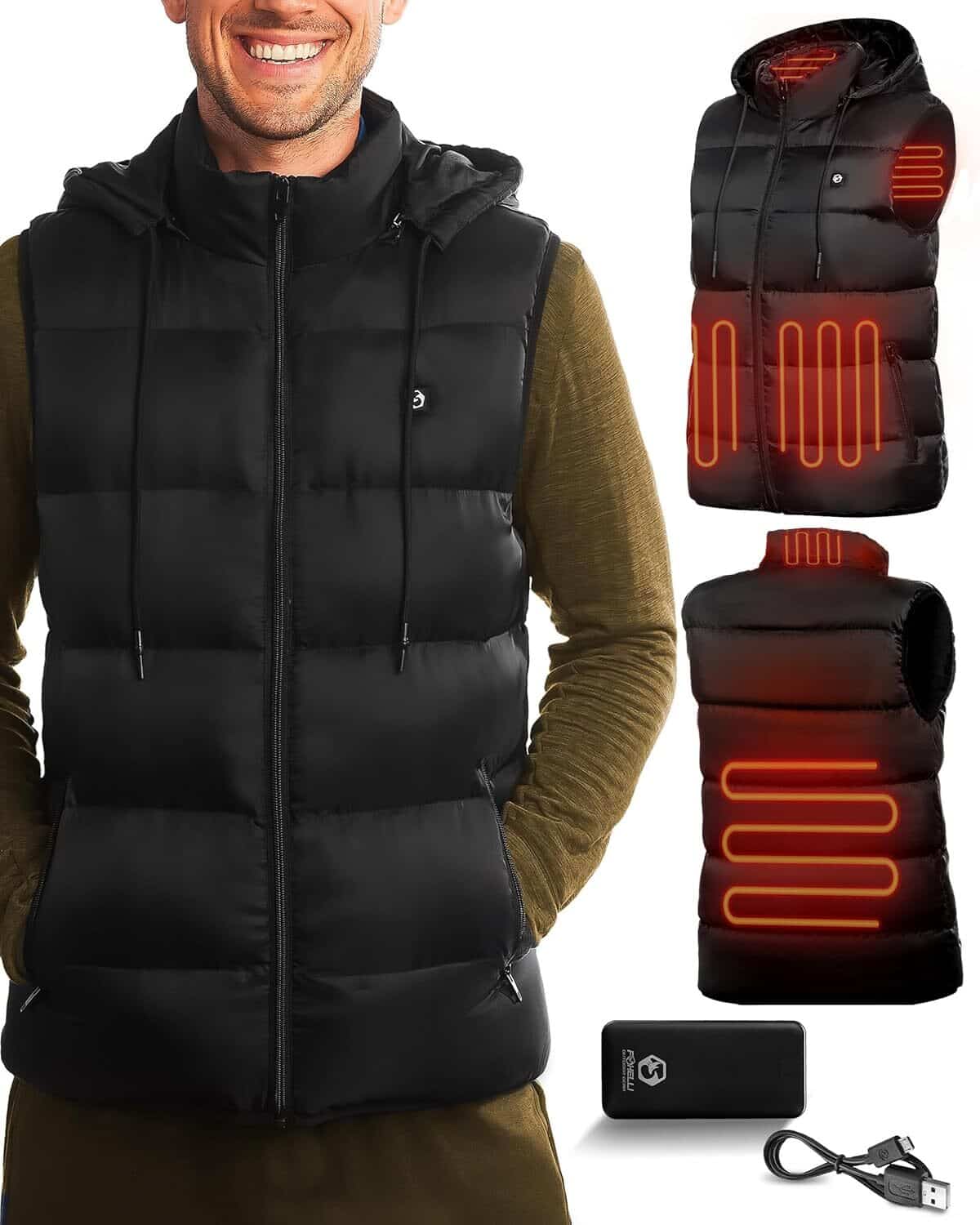 Test : gilet chauffant Foxelli pour homme, léger et rechargeable