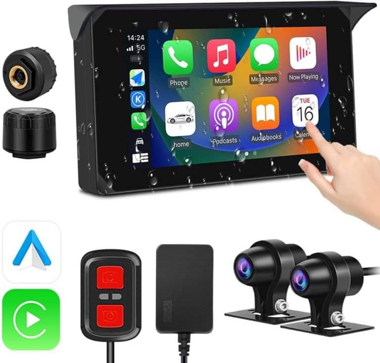VSYSTO Dashcam Moto 1080P Avant/Arrière – Double Lentille 140° Étanche IPX7 GPS WiFi Vision Nocturne G-Sensor