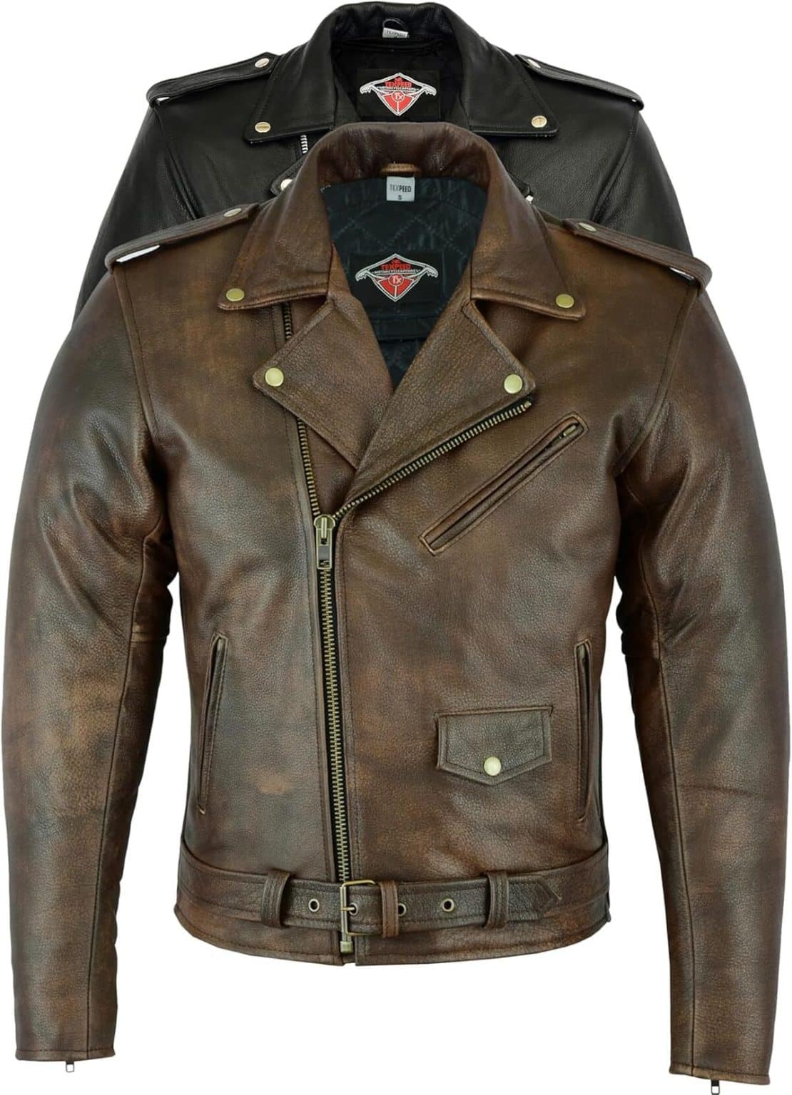 Veste En Cuir Motard Homme Style Brando Perfecto - Noire, Zayn Leather, Neuve Avec étiquettes
