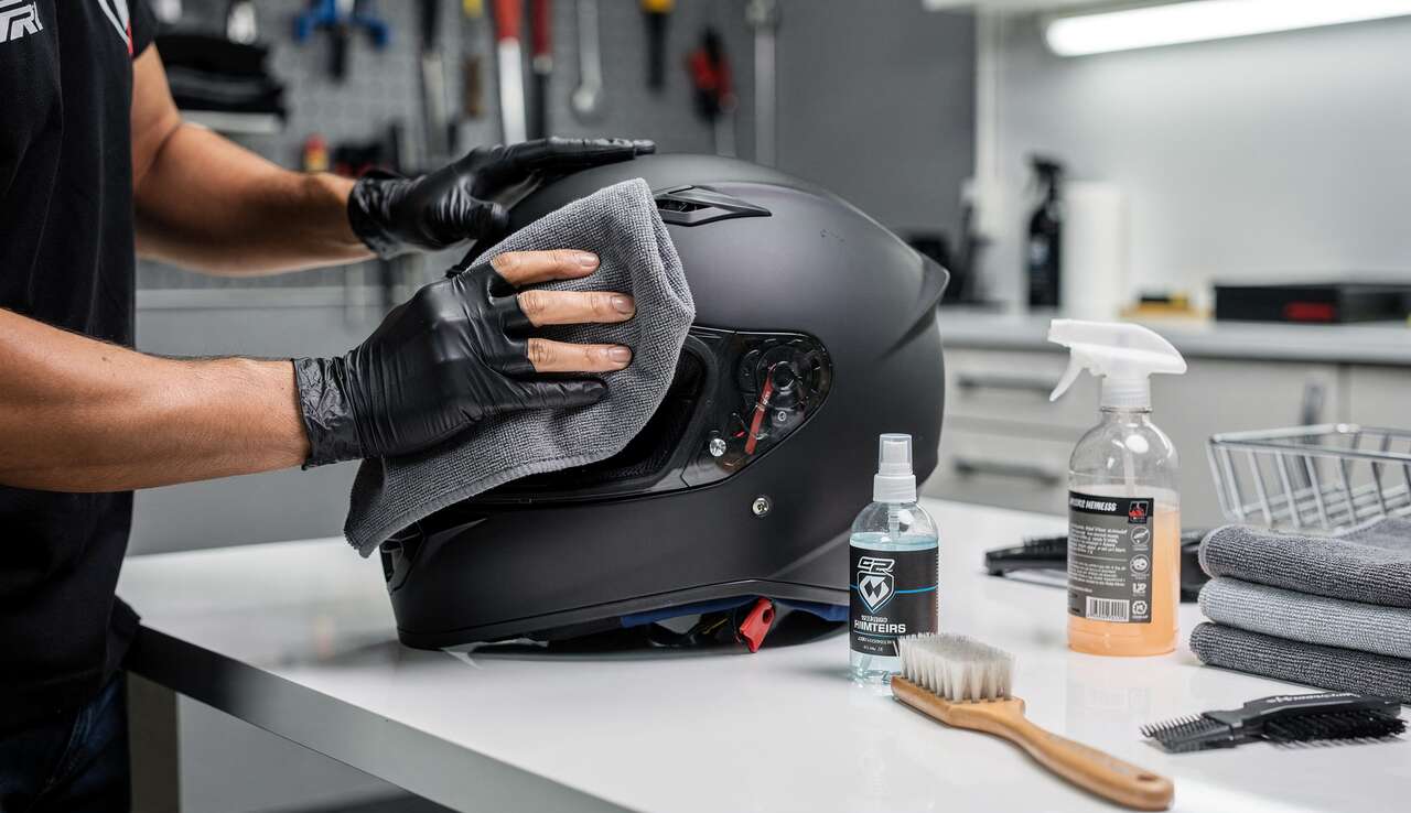 Soins particuliers pour un casque moto mat Soins particuliers pour un casque moto mat