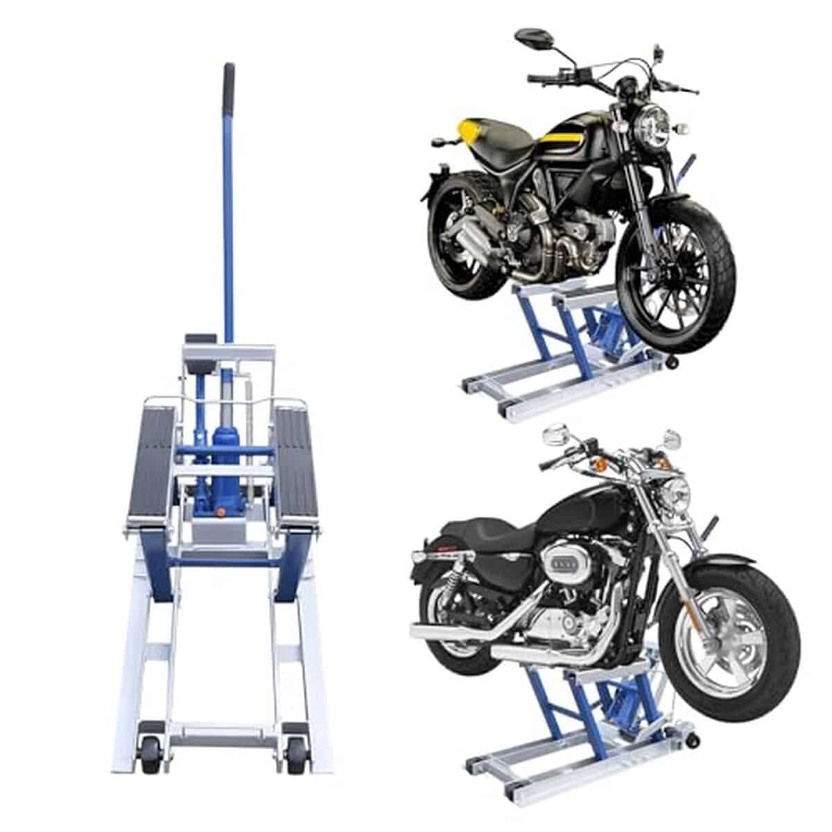 Test du pont élévateur hydraulique moto 680 kg