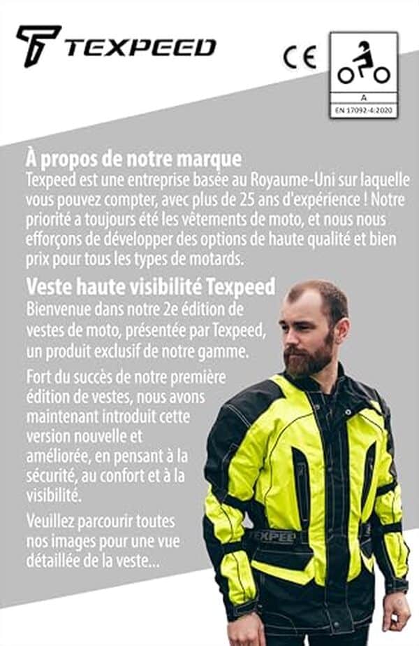 Découvrez notre avis sur la veste Texpeed haute visibilité : confort, protection et style pour la sécurité des motards.