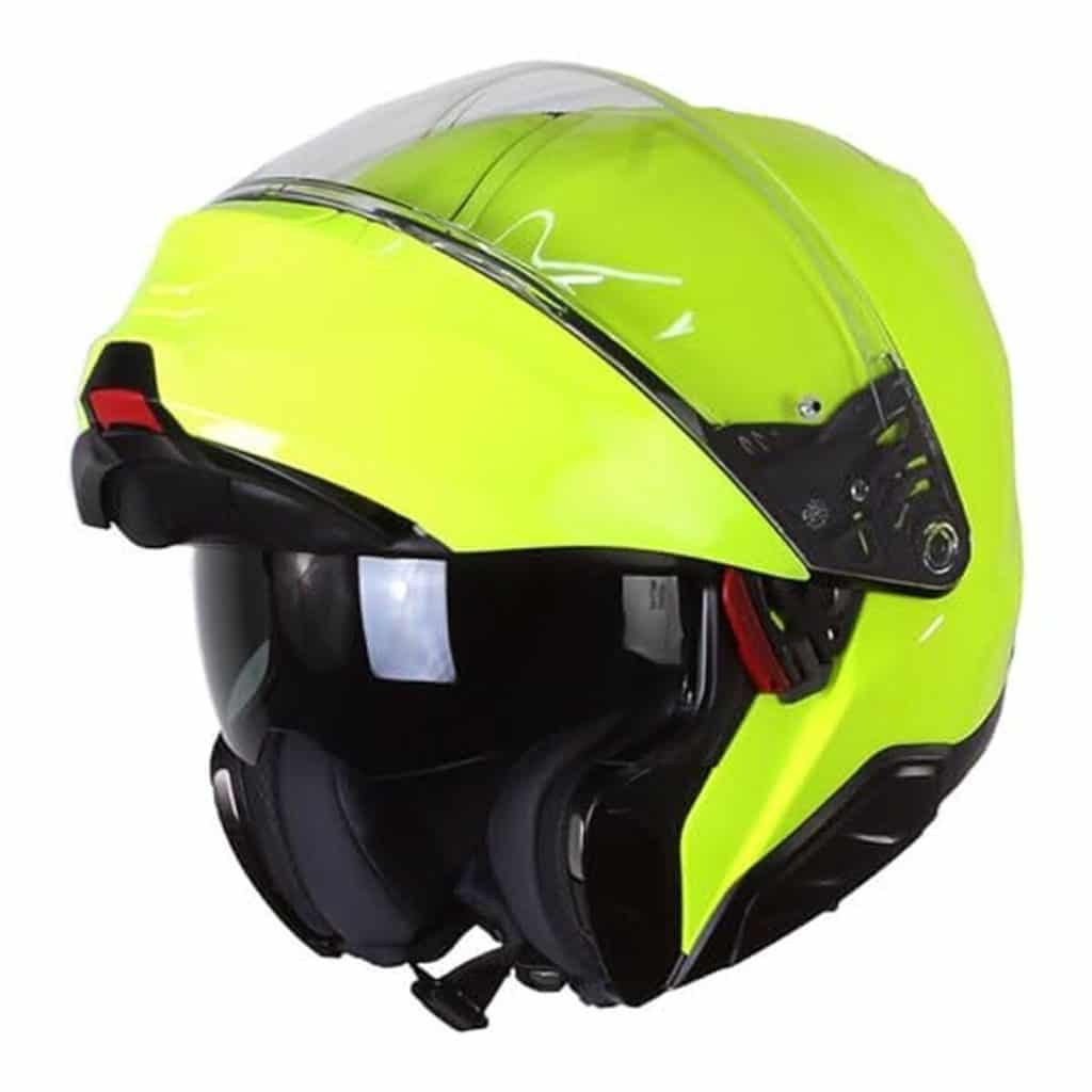 Test du casque moto modulable HJC RPHA91 uni vert fluo, m