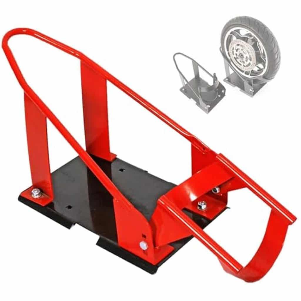 Test du support réglable MOTOOS pour roue de moto rouge