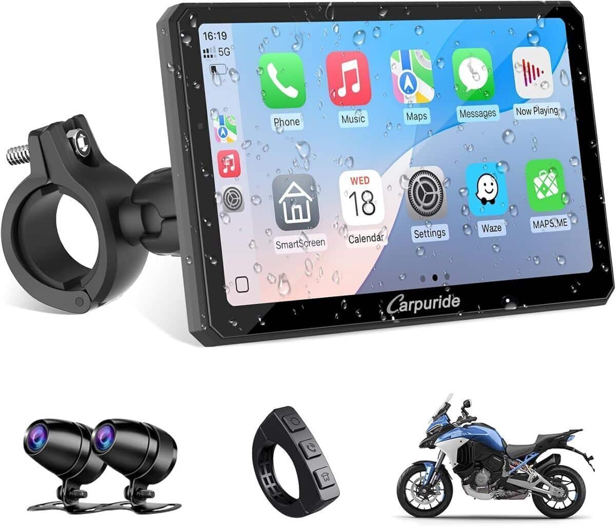 Test Carpuride W712D : écran moto 7" et ses multiples fonctionnalités