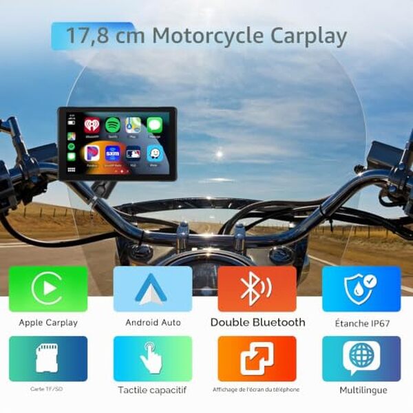 Découvrez notre test complet de l'écran CarPlay sans fil Podofo 7 pouces pour moto : caractéristiques, performance et prix. Avis détaillé et recommandations d'achat. 