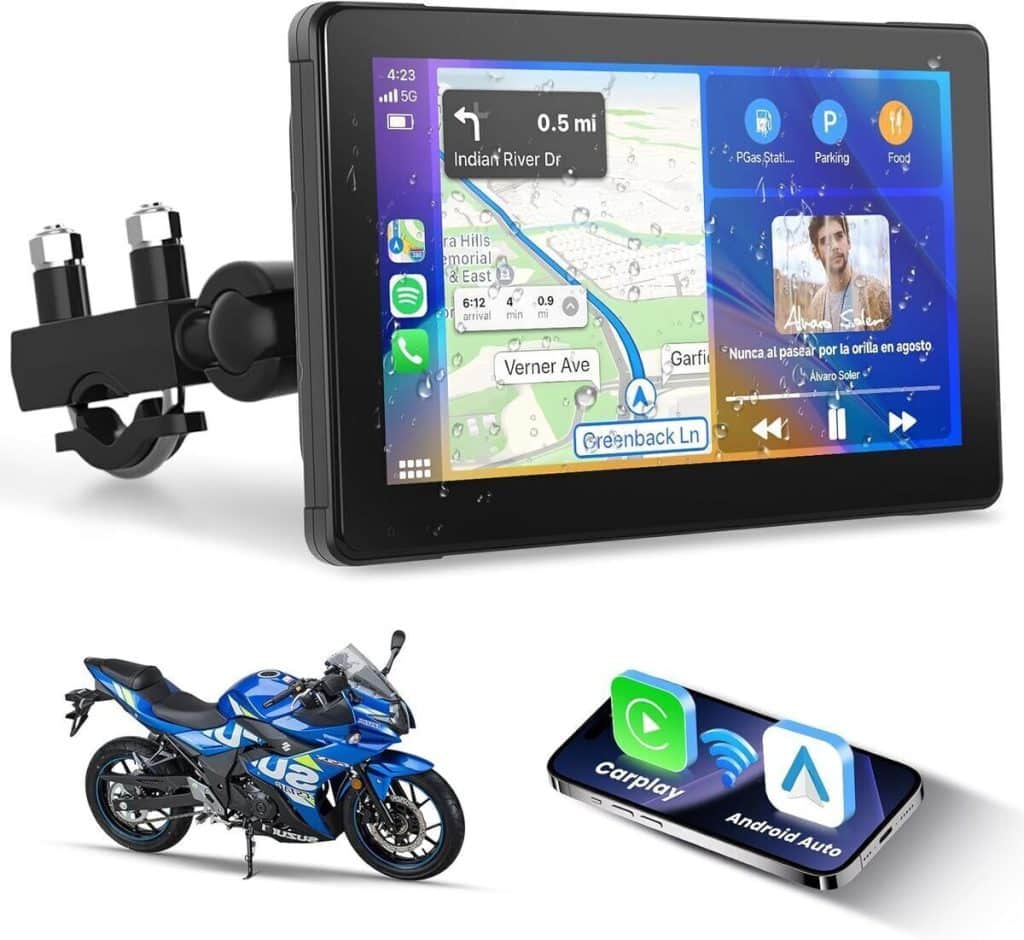 Test : écran carplay sans fil Podofo 7 pouces pour moto