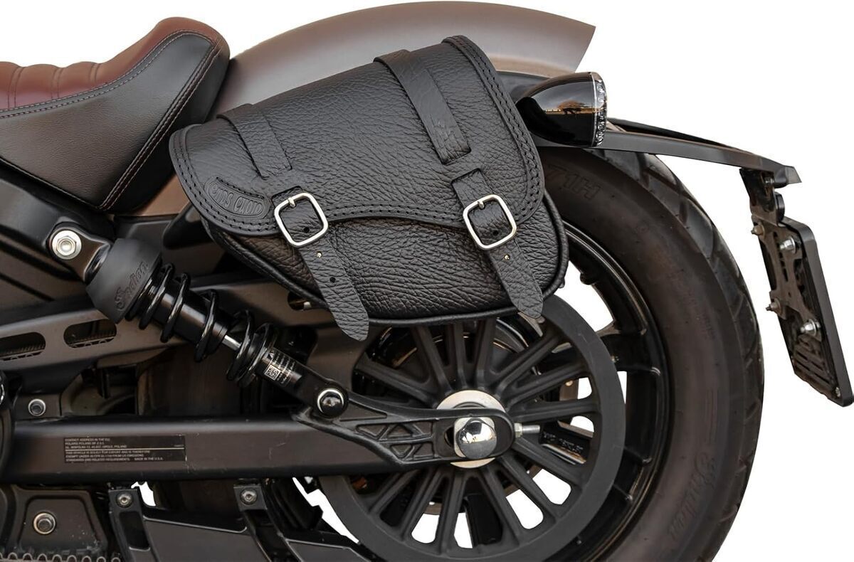 Test de la sacoche Endscuoio en cuir pour Indian Scout Bobber