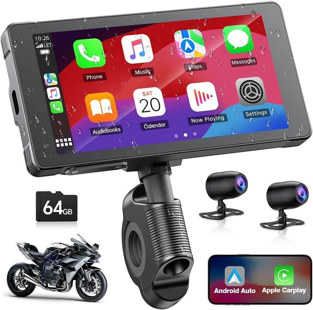 Test : écran Carplay sans fil pour moto 5, 5 pouces IP67