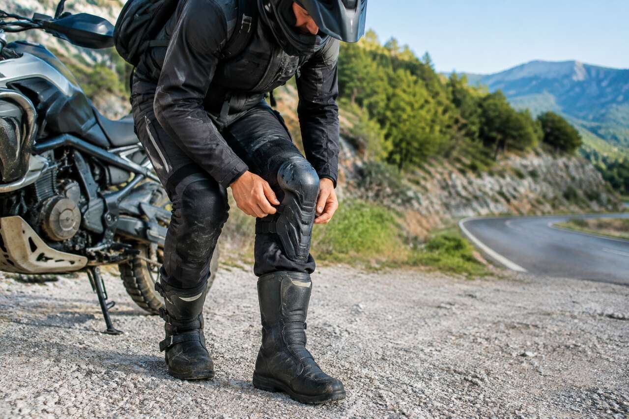 Compatibilité avec le pantalon et les bottes: sur ou sous le pantalon, route ou tout-terrain Compatibilité avec le pantalon et les bottes: sur ou sous le pantalon, route ou tout-terrain
