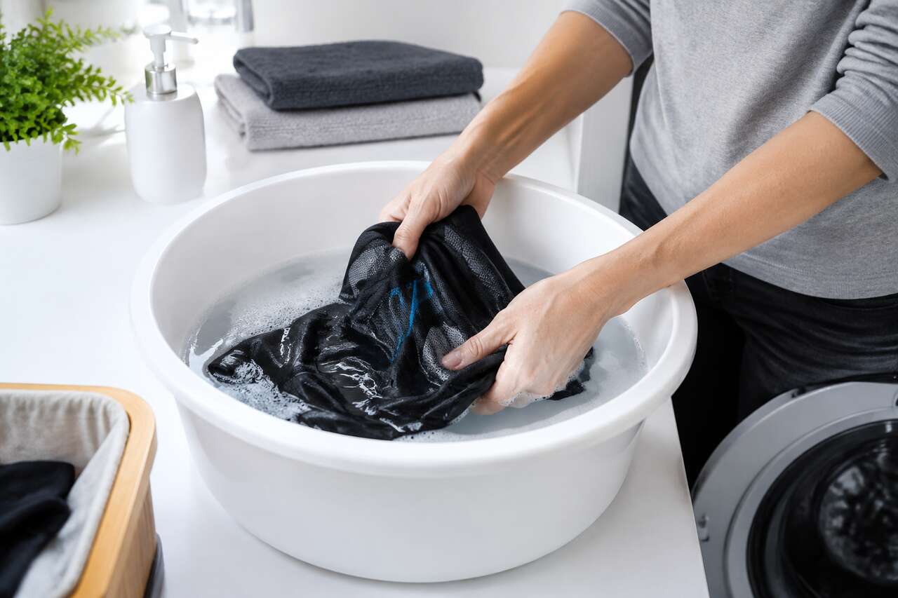 La routine simple en 5 étapes : trier, prétraiter, laver, rincer, sécher La routine simple en 5 étapes : trier, prétraiter, laver, rincer, sécher