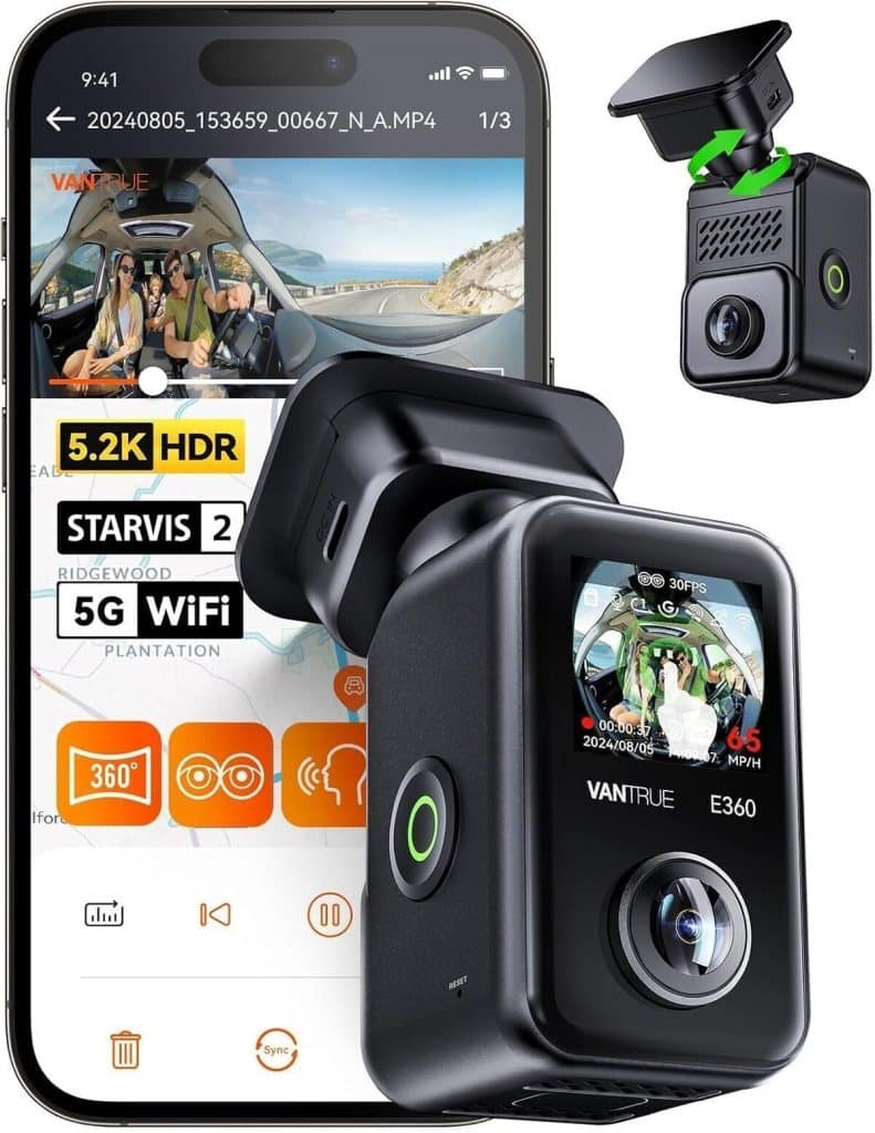Test de la dashcam VANTRUE E360 : performance à 360°