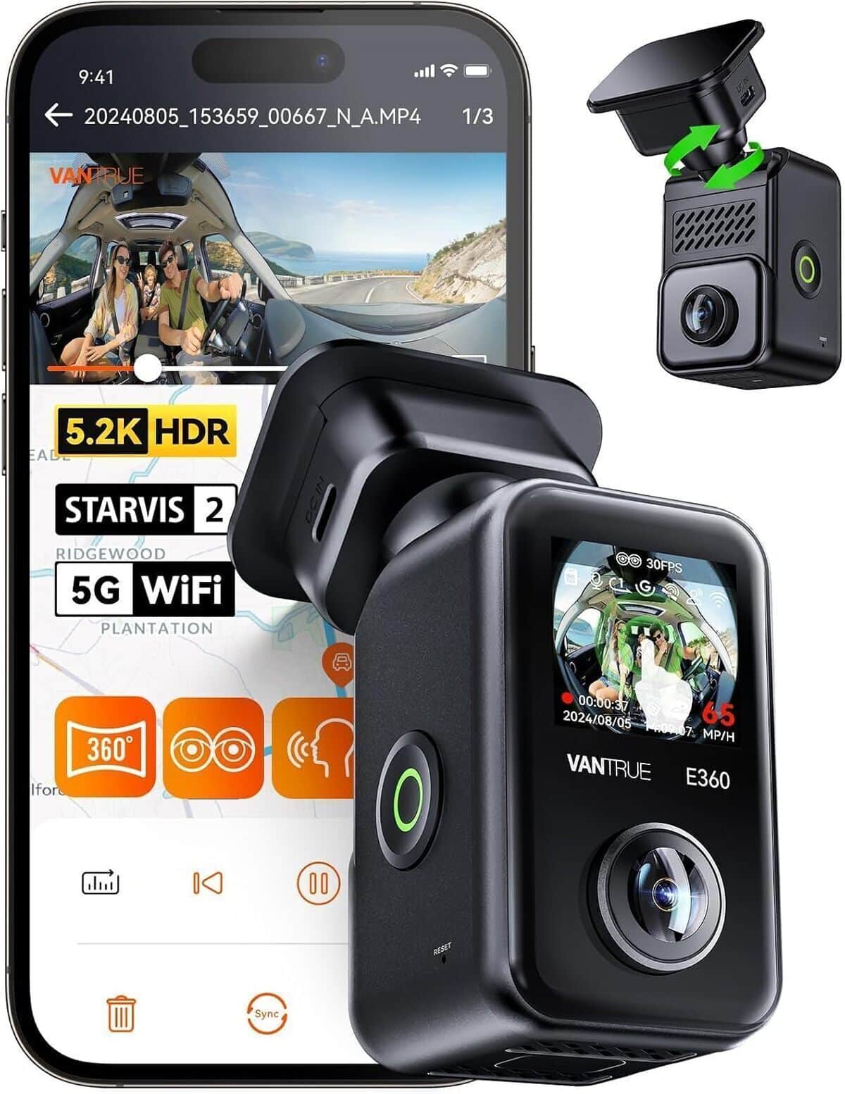 Test de la dashcam VANTRUE E360 : performance à 360°